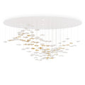 Tidal Art Glass Chandelier (With Canopy) - ∅ 58.3″ x H 118.1″Clear & GoldWarm Light - Jecanoli
