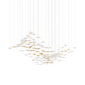 Tidal Art Glass Chandelier (With Canopy) - ∅ 58.3″ x H 118.1″Clear & GoldWarm Light - Jecanoli