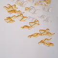 Tidal Art Glass Chandelier (With Canopy) - ∅ 58.3″ x H 118.1″Clear & GoldWarm Light - Jecanoli