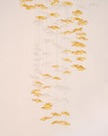 Tidal Art Glass Chandelier (With Canopy) - ∅ 58.3″ x H 118.1″Clear & GoldWarm Light - Jecanoli