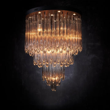 Tiffany Round Flushmount Pendant-Chandelier-Jecanoli