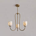 Trillium Alabaster Chandelier - Φ 15.7″ × H 8.7″Antique Brass - Manor Lights