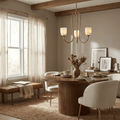 Trillium Alabaster Chandelier - Φ 15.7″ × H 8.7″Black - Manor Lights