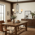 Trillium Alabaster Chandelier - Φ 15.7″ × H 8.7″Black - Manor Lights