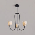 Trillium Alabaster Chandelier - Φ 15.7″ × H 8.7″Black - Manor Lights