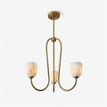 Trillium Alabaster Chandelier - Φ 15.7″ × H 8.7″Black - Manor Lights