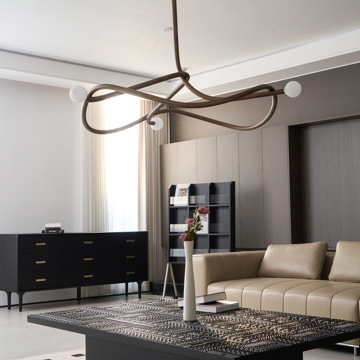 Tryst Chandelier - 3 lights ∅ 44.9″ x H 17.7″Antique Brass-Jecanoli