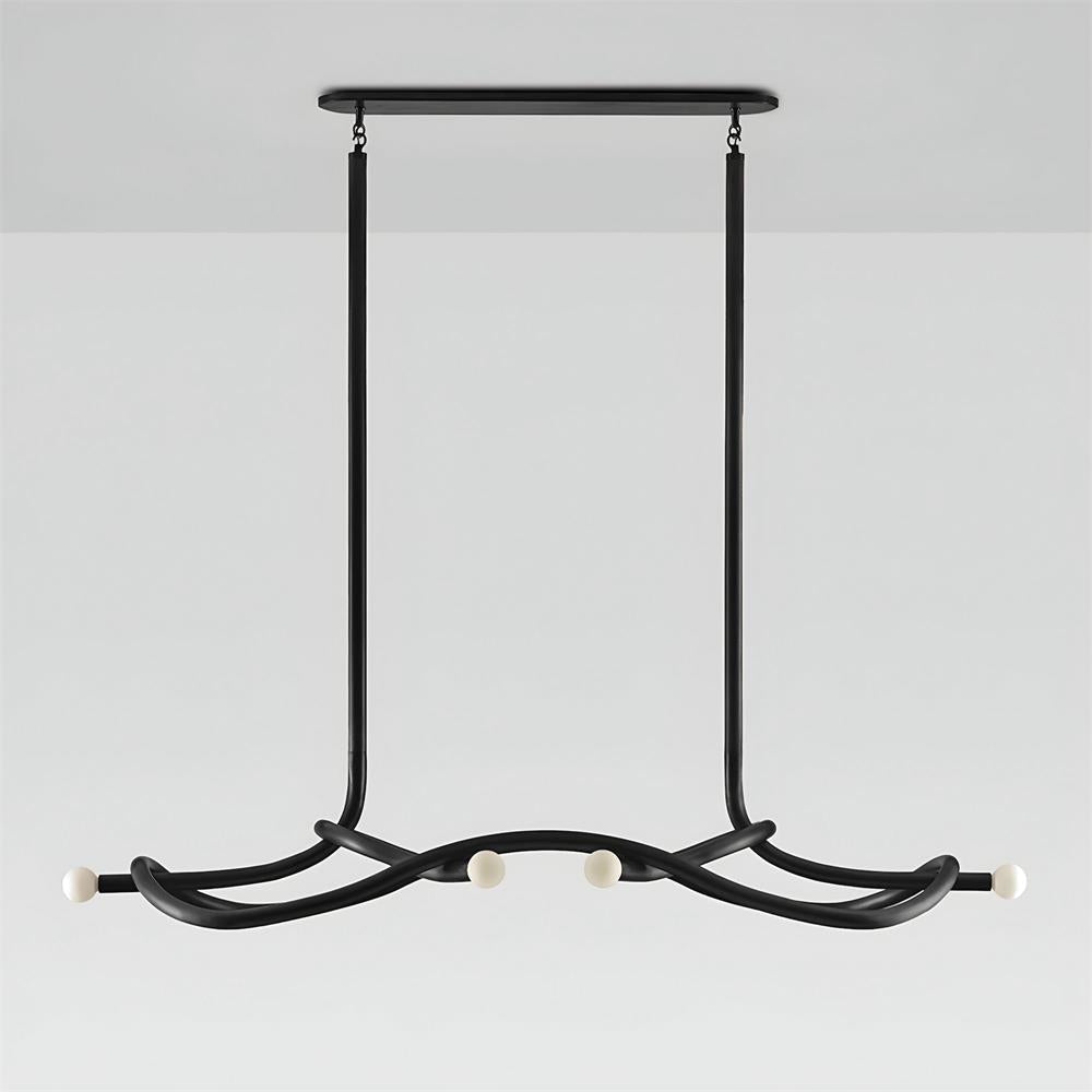 Tryst Chandelier - 6 lights L 80.7″ x W 44.1″ x H 17.7″Black-Jecanoli