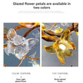 Verdant Branch Copper Vine Glass Flower Stairwell Chandelier - CopperH59.0