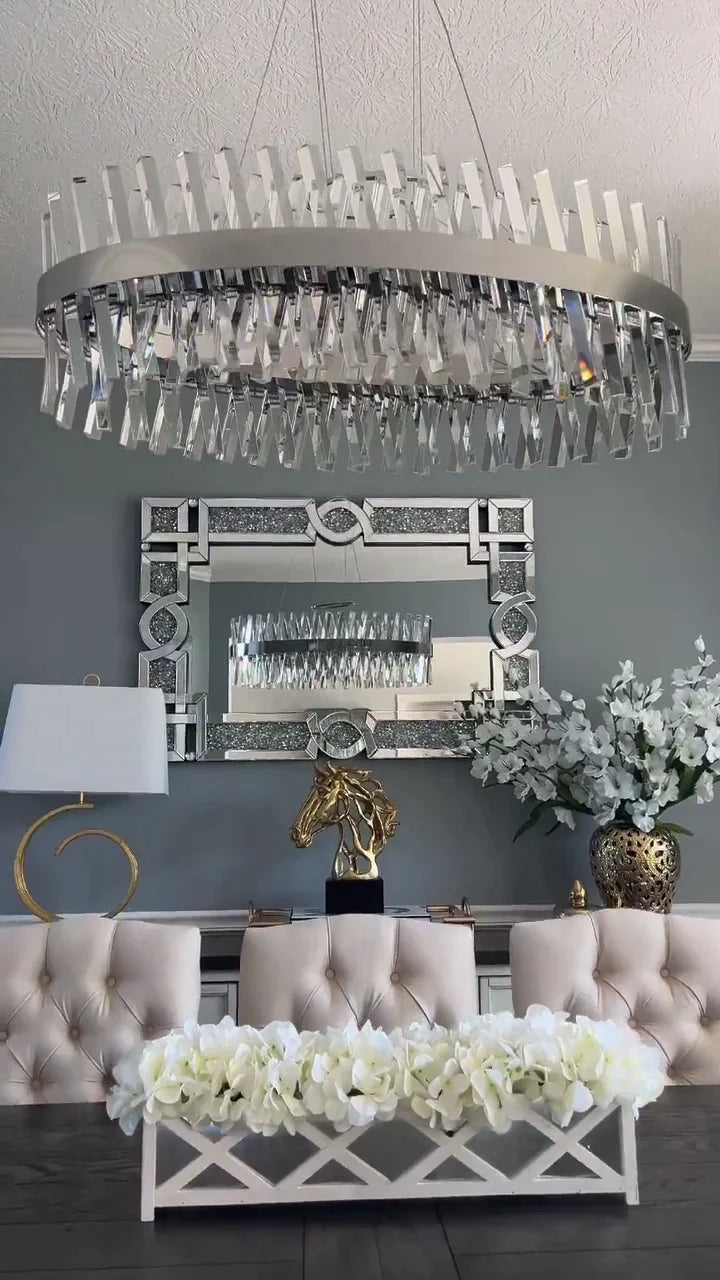 Nordic Oval Post-modern Light Luxury Crystal Chandelier For Kitchen Island/Dining Room