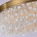 White Leaves Brass Framework Round Chandelier - Jecanoli