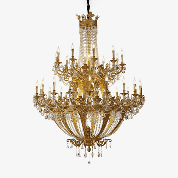 Zaira Opulent Chandelier - ∅ 62.2″ x H 82.7″Brass & ClearJecanoli