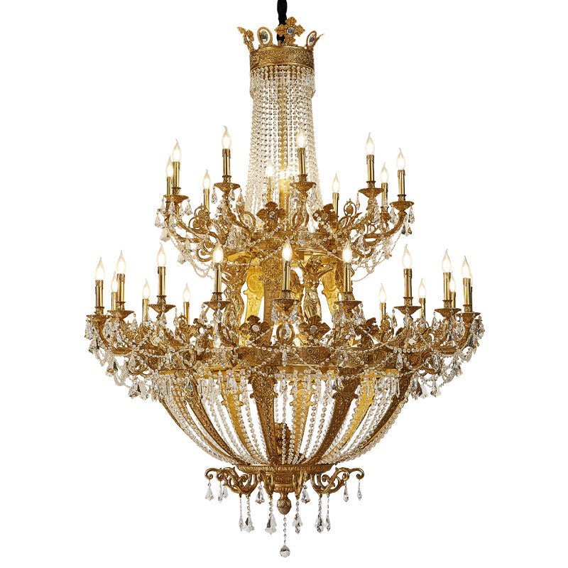 Zaira Opulent Chandelier - ∅ 62.2″ x H 82.7″Brass & ClearJecanoli