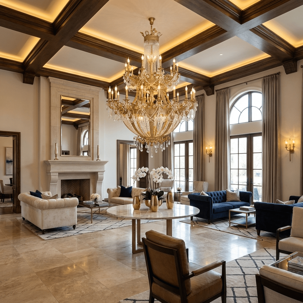 Zaira Opulent Chandelier - ∅ 62.2″ x H 82.7″Brass & ClearJecanoli