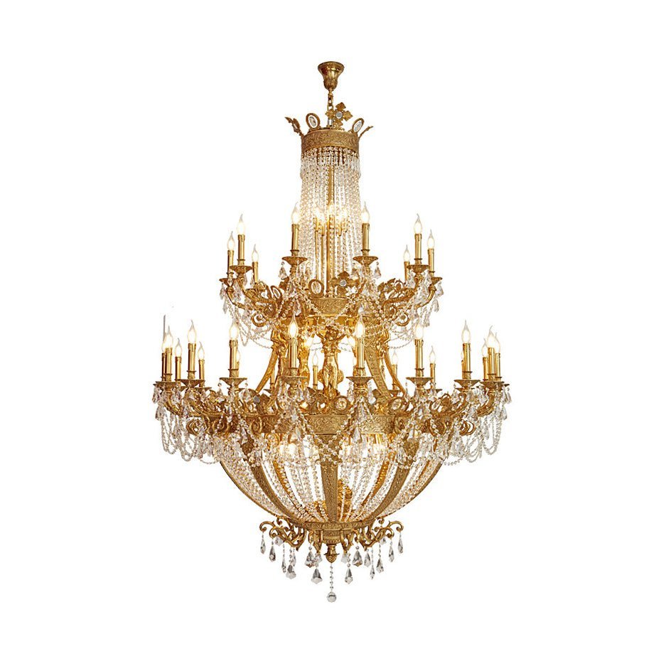 Zaira Opulent Chandelier - ∅ 62.2″ x H 82.7″Brass & ClearJecanoli