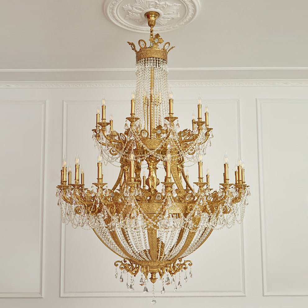 Zaira Opulent Chandelier - ∅ 62.2″ x H 82.7″Brass & ClearJecanoli