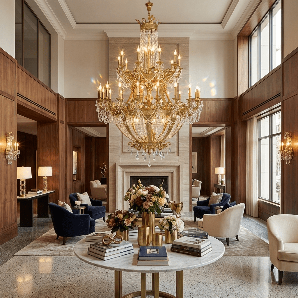 Zaira Opulent Chandelier - ∅ 62.2″ x H 82.7″Brass & ClearJecanoli