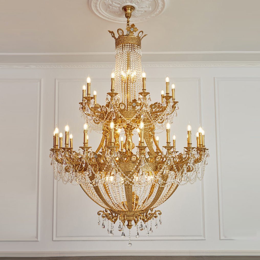 Zaira Opulent Chandelier - ∅ 62.2″ x H 82.7″Brass & ClearJecanoli